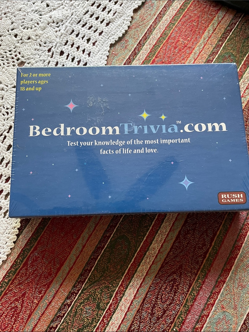 BedroomTrivia.com Blue Couples Trivia Game by RUSH Games sealed NWT